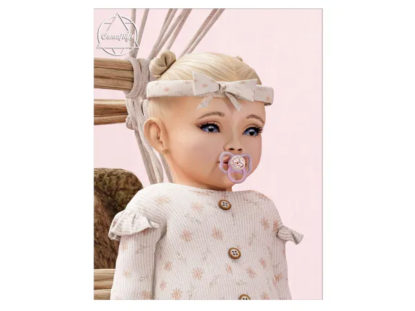 Alpha CUTE BABY Infant Collection (8 items) 3 Outfits Bucket Hat Beanie Headband Pacifier Earrings ALL IN ONE by camuflaje - The Sims 4 Custom Content