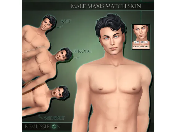 Maxis Match Male skin 13 Maxis match overlay - The Sims 4 Custom Content