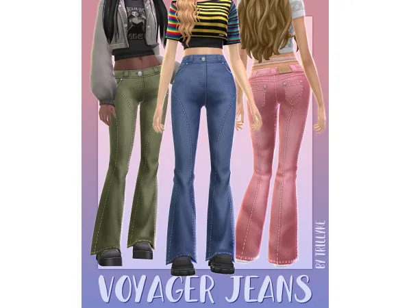 Maxis Match Voyager Jeans (2 versions) by trillyke - The Sims 4 Custom Content