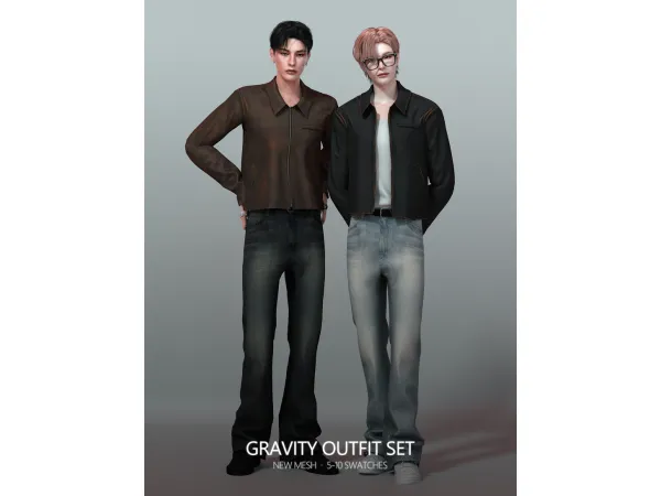 Alpha GRAVITY Outfit Set by rona_sims - The Sims 4 Custom Content