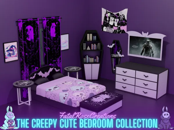 Maxis Match The Creepy Cute Bedroom Collection - The Sims 4 Custom Content