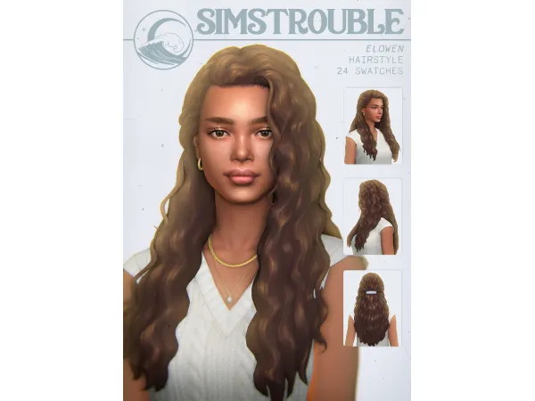 Maxis Match Elowen Hairstyle (2 Versions) by simstrouble by simstrouble - The Sims 4 Custom Content