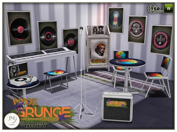 Alpha Grunge wyoz musical room set - The Sims 4 Custom Content