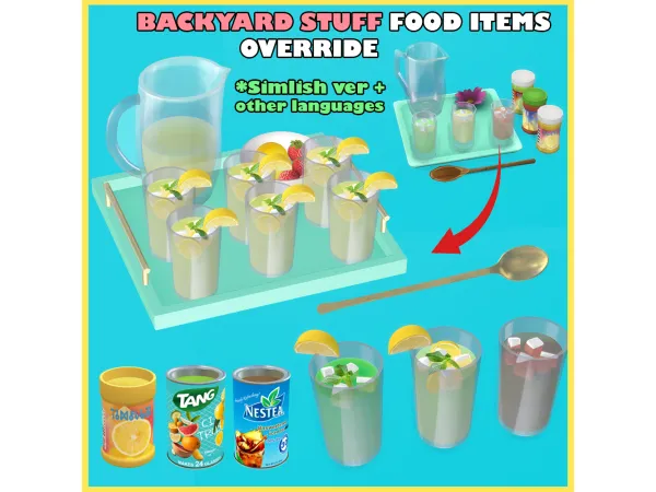 Mix Backyard Stuff Food Items Override by channel4sims - The Sims 4 Custom Content