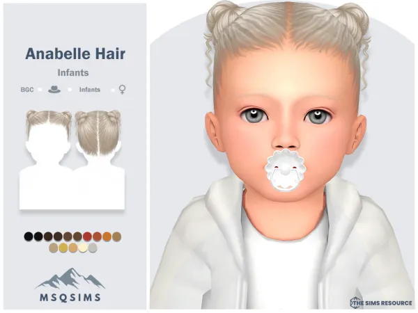 Alpha Anabelle Hair Infants by MSQSIMS - The Sims 4 Custom Content