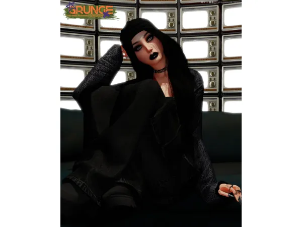 Alpha Grunge female makeup set - The Sims 4 Custom Content
