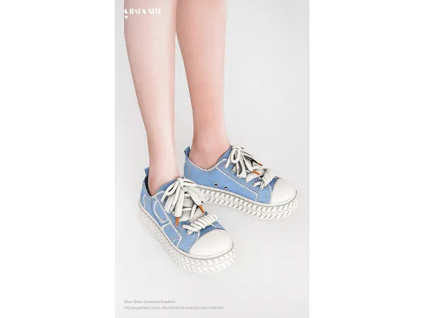 Mix River Shoes Distressed Sneakers by charonlee - The Sims 4 Custom Content