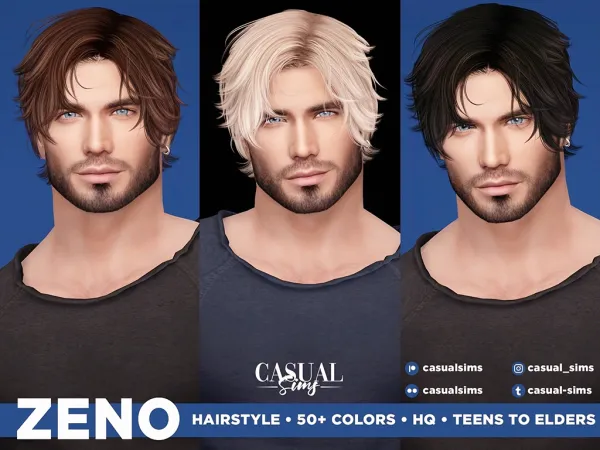 Alpha ZENO hair by casualsims - The Sims 4 Custom Content