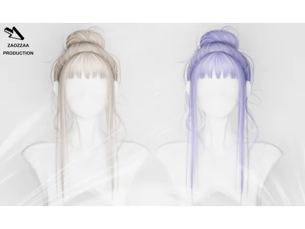 Alpha [ZAO]Sixty Five Hair by ZAOZZAA - The Sims 4 Custom Content