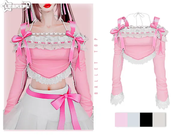 Alpha Balletcore Collection Ballet Top [66 Items] by Learxfl - The Sims 4 Custom Content