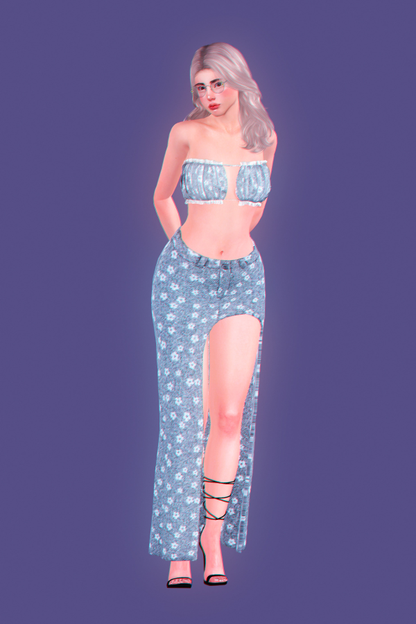 skirt and top by simsfinds - The Sims 3 Custom Content