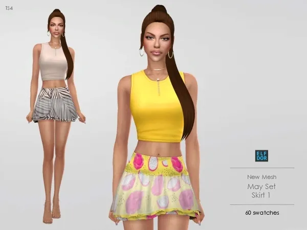 Maxis Match Spring Skirt 1 - The Sims 4 Custom Content