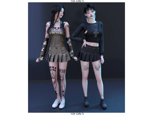 Alpha MINI SET Y2K GIRL'S - The Sims 4 Custom Content