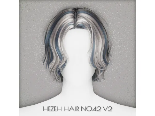 Alpha [Hezeh]Hair_No42_V2 - The Sims 4 Custom Content