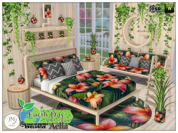 Alpha Earth day aella bedroom - The Sims 4 Custom Content