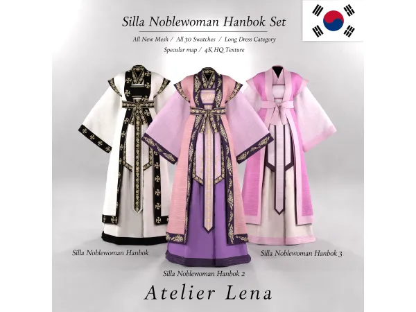 Alpha [Atelier Lena] Silla Noblewoman Hanbok Set ( Child Version) by atelierlena - The Sims 4 Custom Content