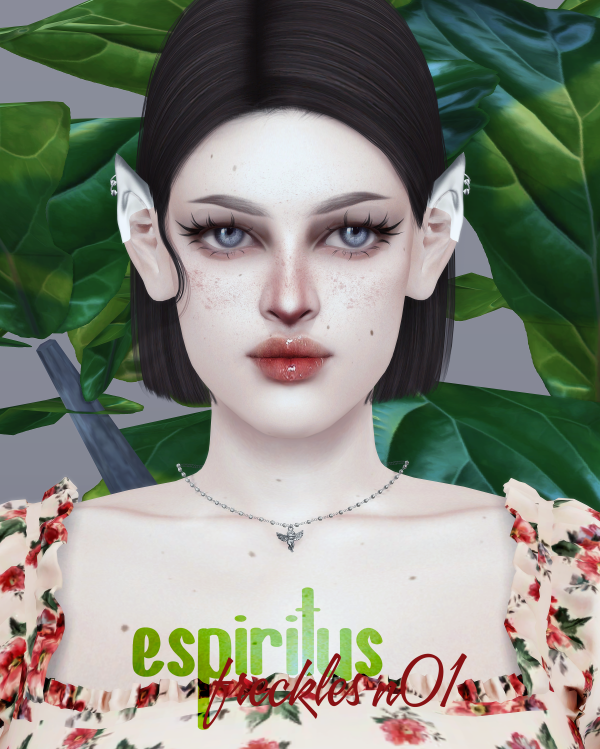 Alpha espiritus freckles n01 by simsfinds - The Sims 4 Custom Content