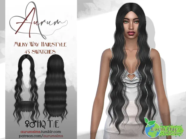 Alpha FEMALE LONG WAVY HAIRSTYLE - The Sims 4 Custom Content