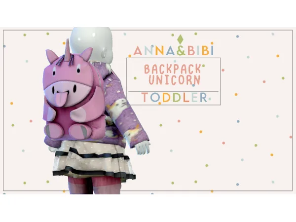 Alpha Backpack Unicorn [AnnaBibi] by anna_bibi - The Sims 4 Custom Content