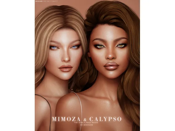 Alpha MIMOZA CALYPSO FACE MASKS AND SKIN OVERLAY by BoatAom - The Sims 4 Custom Content