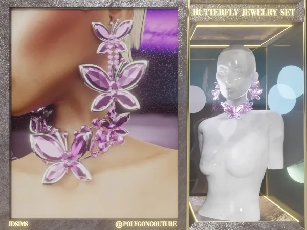 Mix Butterfly Jewelry Set - The Sims 4 Custom Content
