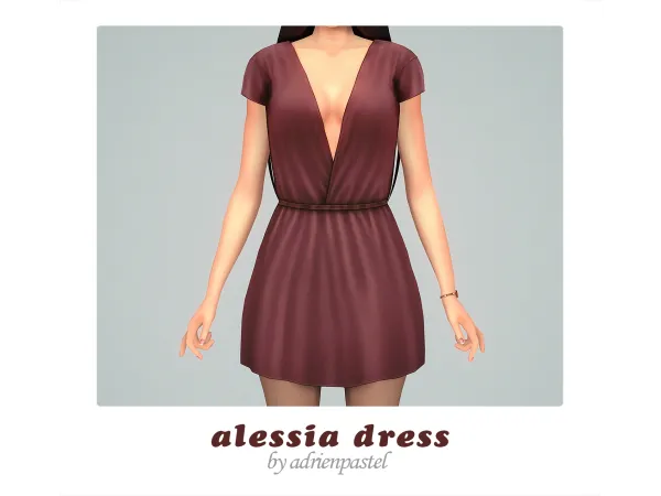 Maxis Match Alessia Dress by adrienpastel - The Sims 4 Custom Content