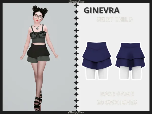 Alpha Ginevra Skirt Child by clarity-sims - The Sims 4 Custom Content
