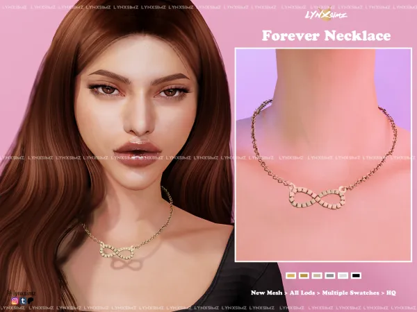 Alpha Forever Necklace Supporters Members by lynxsimz - The Sims 4 Custom Content