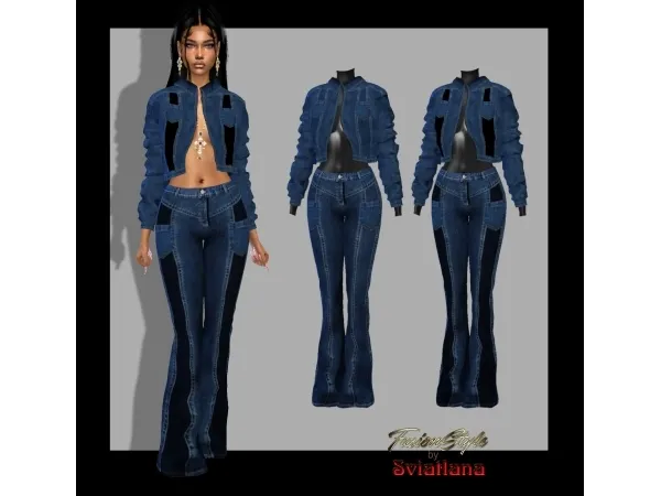 Alpha Denim jacket jeans - The Sims 4 Custom Content