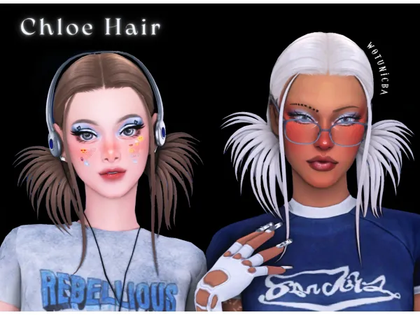 Maxis Match Y2K Hair 5 Chloe Hair by wotunciba - The Sims 4 Custom Content