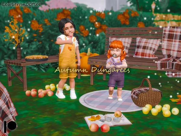 Maxis Match Autumn Dungarees [ToddlersInfants] by LewbertSn00tles - The Sims 4 Custom Content