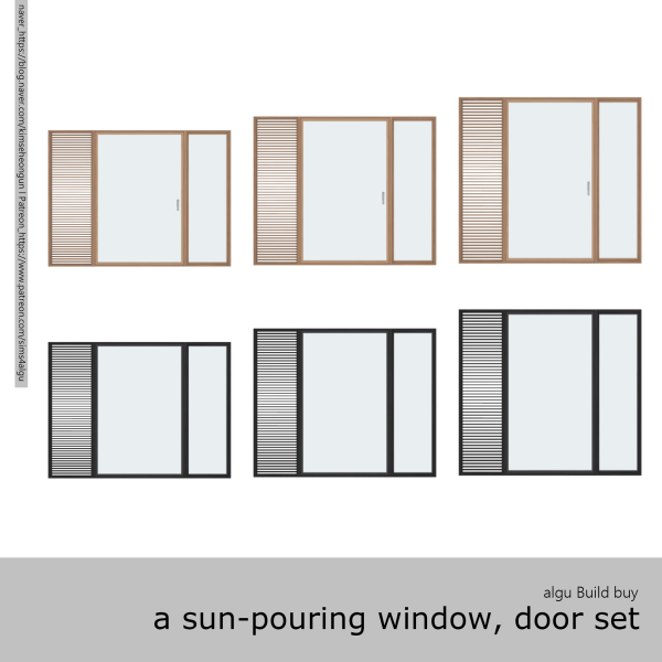 Alpha [algu] a sun pouring window door set by simsfinds - The Sims 4 Custom Content