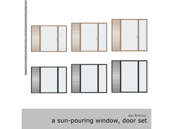 Alpha [algu] a sun pouring window door set by sims4algu - The Sims 4 Custom Content