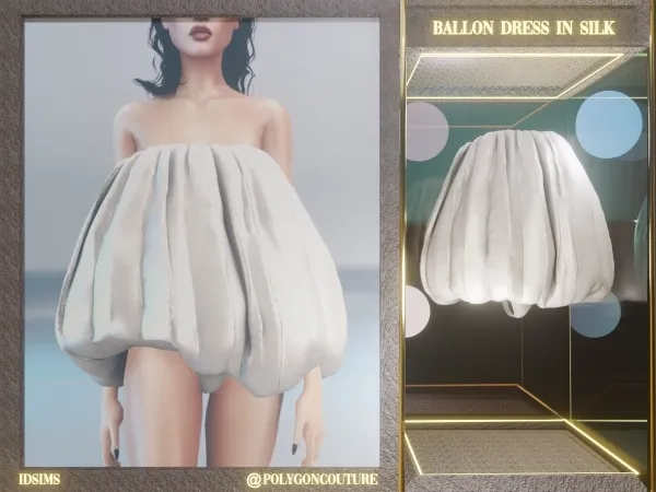 Mix Ballon Dress in Silk - The Sims 4 Custom Content