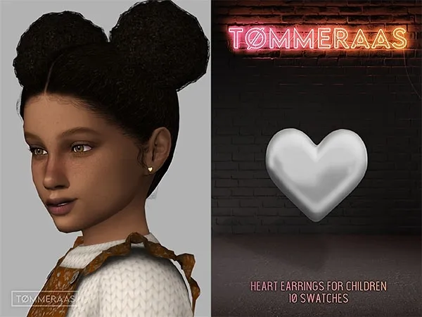 TØMMERAAS | Heart Earrings for Kids (#58)