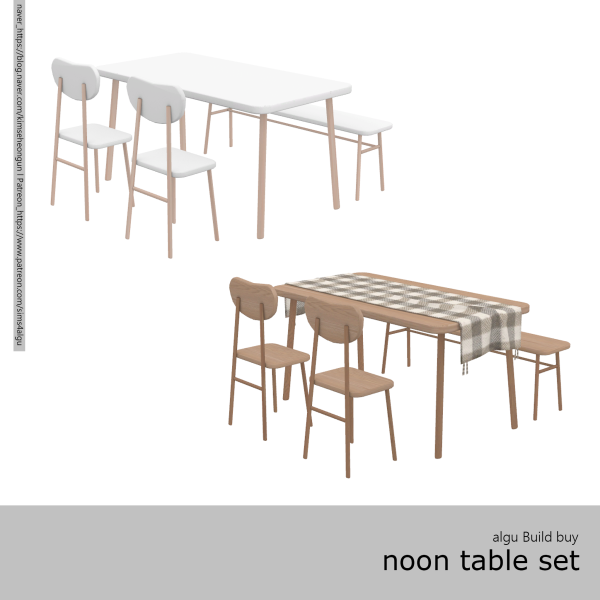 Alpha noon table set by simsfinds - The Sims 4 Custom Content