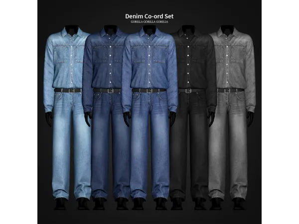 Alpha Denim Co ord Set by gorillax3 - The Sims 4 Custom Content