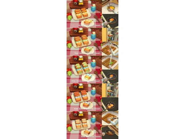 Maxis Match April 2024 Recipe_Toast 5 Set by oni28 - The Sims 4 Custom Content