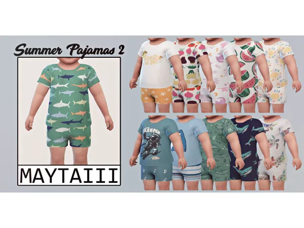 Maxis Match Infant summer pajamas part 2 by maytaiii - The Sims 4 Custom Content