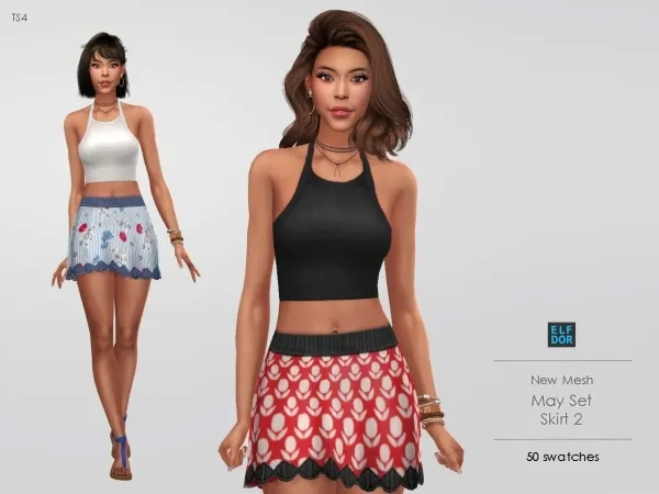 Maxis Match Spring Skirt 2 - The Sims 4 Custom Content