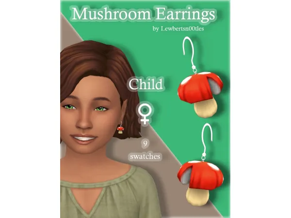 Mushroom Earrings [Child] by LewbertSn00tles