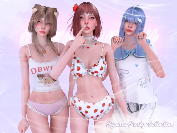 Alpha PIJAMA PARTY COLLECTION - The Sims 4 Custom Content