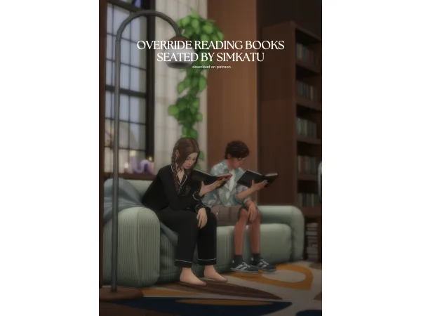 Maxis Match override reading books seated by simkatu by simkatu - The Sims 4 Custom Content