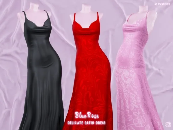 Alpha [BR]Delicate Satin Dress - The Sims 4 Custom Content