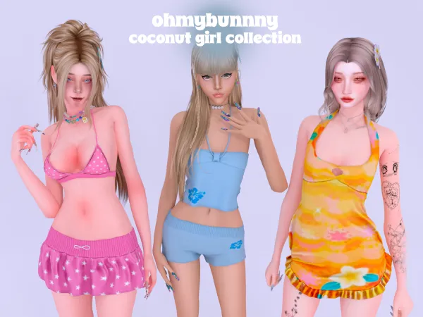 Alpha ANGEL COCONUT GIRL COLLECTION by ohmybunnny - The Sims 4 Custom Content