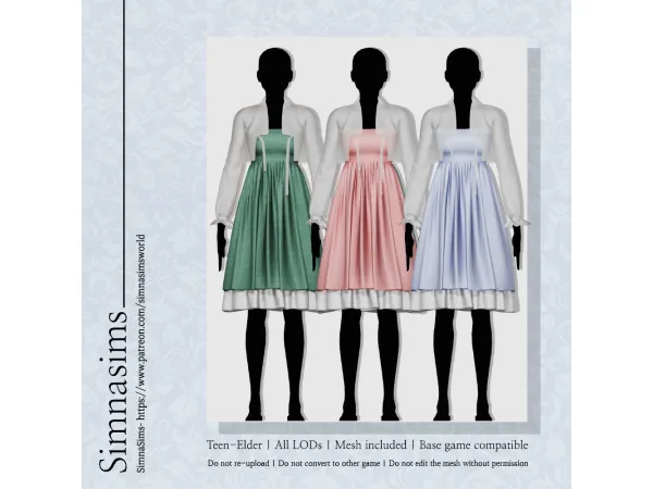 Alpha Sherbet Hanbok Dress by simnasimsworld - The Sims 4 Custom Content