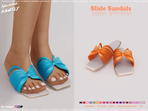 Mix Slide Sandals Child by lynxsimzfamily - The Sims 4 Custom Content