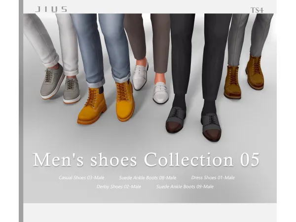 Mix Download Men's shoes Collection 05 by jiussims - The Sims 4 Custom Content