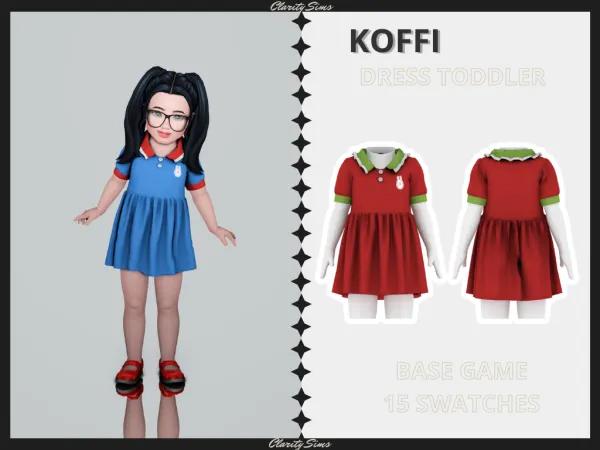 Alpha Koffi Dress Toddler - The Sims 4 Custom Content