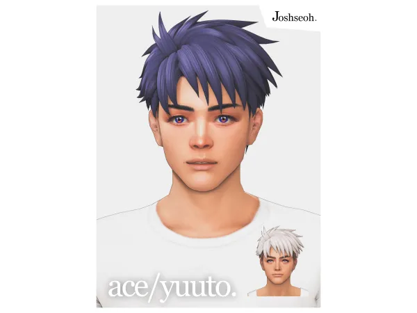 Maxis Match Ace Yuuto and Avan Hair (Hair Commissions) by jo_se_oh - The Sims 4 Custom Content